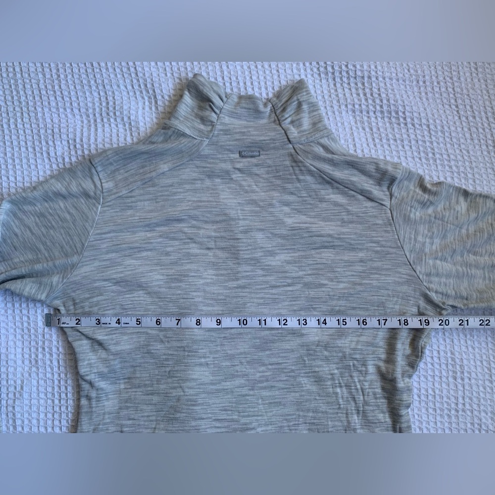 ☁️Columbia Women’s Quarter Zip Gray White Heather Long Sleeve Top - Size Large - Picture 9 of 13